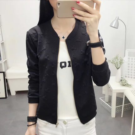 2025 Fashion Spring Summer Bomber Jacket Women Office Casual White Ladies Cardigan Jackets Solid Female Short Baseball Jacket