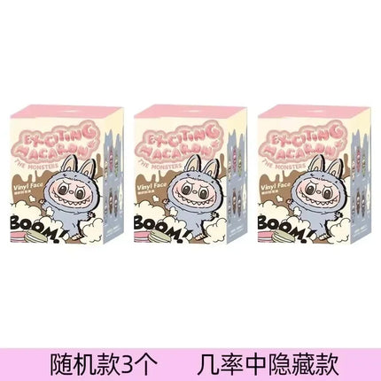 For Labubu The Monsters Heartbeat Macaron Enamel Face Pvc Figurine Tabletop Ornament Kawaii Doll Kid Christmas Gift