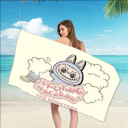 Cartoon L-Labubu L-Laptop Big Microfiber Beach Towels Quick Dry Towel Sand Beach Towels Pool Towel For Travel Swim Pool Yoga