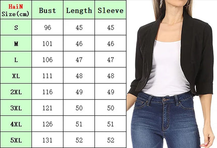 Women Fashion Long Sleeve Cardigan Casual Suit Jacket Spring Female Top Autumn Professional Wear Korean Coat S-5XL