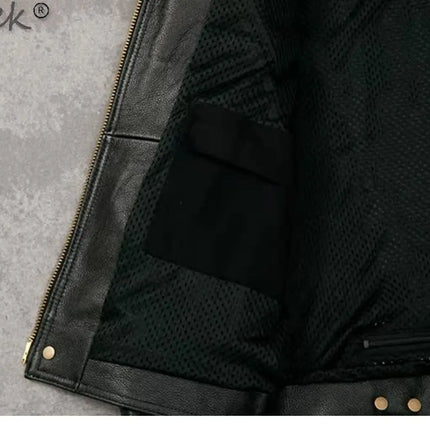 Tcyeek Genuine Leather Jacket Men Top Layer Cowhide Coats Spring Autumn Leather Coat Mens Moto & Biker Jackets Jaqueta Masculina
