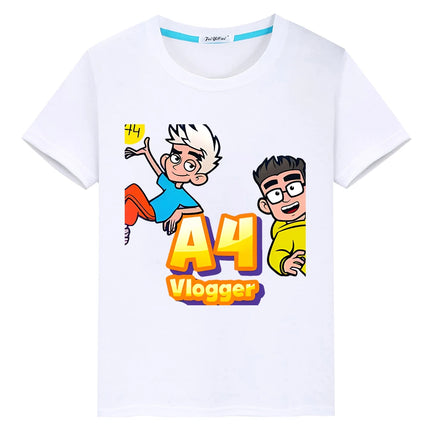 мерч A4 Print pride tshirt boys Kawaii Short Tops anime Tees y2k one piece Влад Бумага А4 100% Cotton T-shirt  kids clothes girl