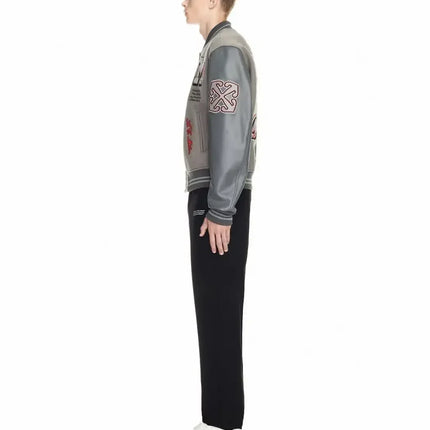 Trendy Soccer Fashion New Men's Embroidered Bomber Jacket Hip Hop Letter Splicing Leather Baseball Clothing Y2K Jacket