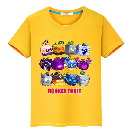 New Game Blox Fruits 100%Cotton t shirt for kids boy 10years Short Tops anime Tees y2k one piece pride tshirt kids clothes girls