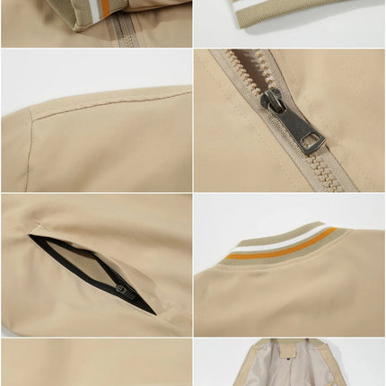 Monday Flow Spring Autumn Golf Men's Jacket Bomber Casual Windbreaker Jacket Coat High Quality Outwear Stand Collar Golf Jacket