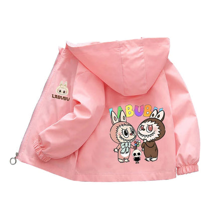 Kids labubu Clothes Autumn Baby Boys Girls Jacket Fashion Cartoon Stitch Print Outerwear for Kids Clothes Children Summer Coat