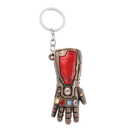 Marvel Iron Man Infinity Glove Pendant Key Holder Avengers Infinity Stones Weapon Keychain Accessories Gifts For Fans Toys