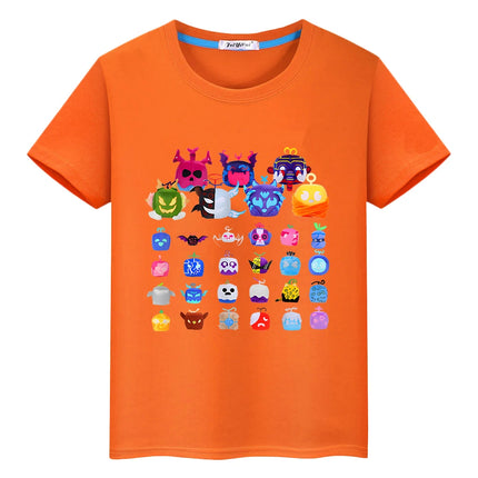 Blox Fruits New Game t shirt for kids boy 10years 100%Cotton Short Tops y2k one piece anime Tees pride tshirt kids clothes girls
