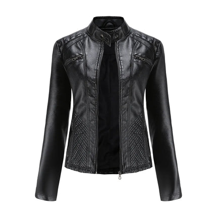 Faux Leather Jacket Women 2025 Spring Autumn Coat Moto Biker Zipper Jacket Woman Outerwears Black Brown Red Pink Coffee XS XXL