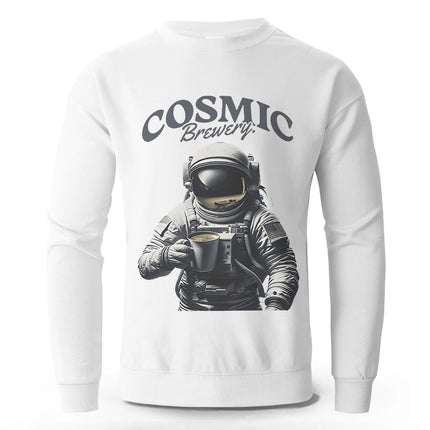 Men's Cosmic Brewery Printed Pure Cotton Sweatshirts Oversized Classic Graphic Pullovers for Men Women Tops
