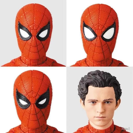 Mafex194 Spider Man Action Figure Toys Spiderman Homecoming Deluxe Edition Multi-Accessories Model Statue Doll Collectible Gift