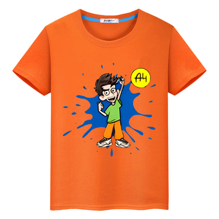 Влад А4 Бумага Kawaii 100% Cotton  T-shirt boys Tops y2k one piece мерч A4 pride tshirt Print Short anime Tees kids clothes girl