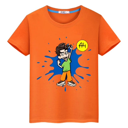 Влад А4 Бумага Kawaii 100% Cotton  T-shirt boys Tops y2k one piece мерч A4 pride tshirt Print Short anime Tees kids clothes girl