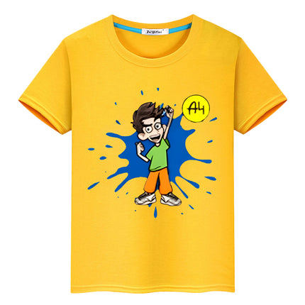 Влад А4 Бумага Kawaii 100% Cotton  T-shirt boys Tops y2k one piece мерч A4 pride tshirt Print Short anime Tees kids clothes girl