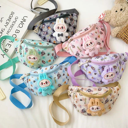Cute Cartoon Girl Kids Single Shoulder Bag Fashion Casual Crossbody Snack Mobile Phone Small Bag Kawaii Chest Backpack Kid Gift