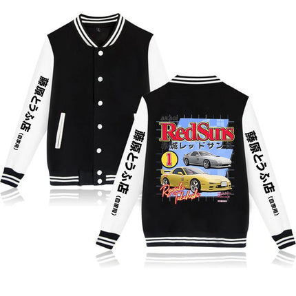 Anime Initial D Graphic Jacket Hoodies AE86 Gothic Y2k Baseball Jacket Sweatshirts Funny Mange Vintage Coats Streetwear Clothes