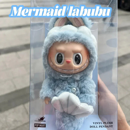 Labubu Merlion Polyvinyl Plush Pendant Singapore Limited Mermaid Doll Replica Keychain Toy Birthday Gift for Boys and Girls