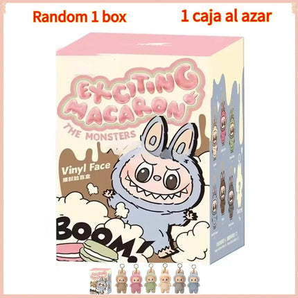 High Quality Macaron The Monsters Labubu Sitting Party Vinyl Plush Blind Box Decorative Surprise Box Doll Collection Gift