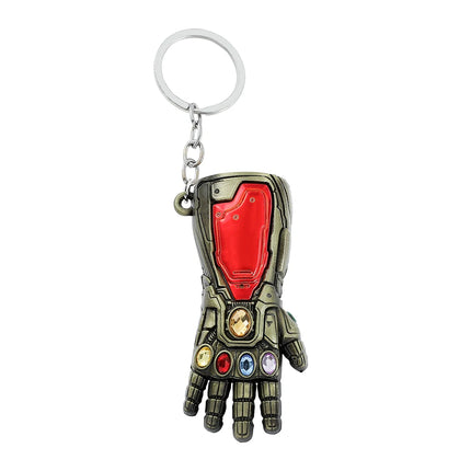 Marvel Iron Man Infinity Glove Pendant Key Holder Avengers Infinity Stones Weapon Keychain Accessories Gifts For Fans Toys