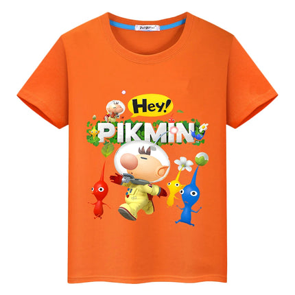 Pikmin Print cartoons100%Cotton T-shirt boys anime Tees boys clothes  pride tshirt Short Tops y2k one piece kids clothes girl