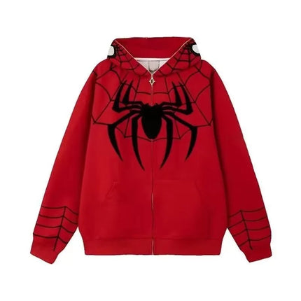 Marvel Spider-Man Parallel Universe Zipper Hoodie Men Women American Fashion Loose Ovesize Coat Autumn Lovers' Clothes Boy Gift