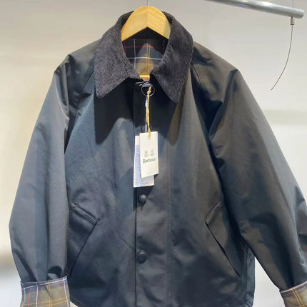 Japanese Version Of B@r  X ADAM ET ROPE Red Plaid Double-sided Unwaxed Jacket Jacket Short Trench Coat