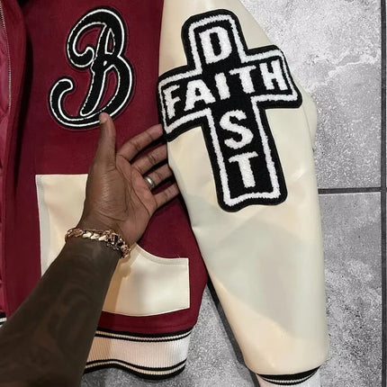 American Street Pop Letter Flocking Embroidery Jacket and Coat Men Harajuku Y2K New Loose Baseball Uniform Couple Casual Jacket