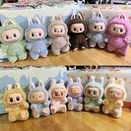 Mini Cute Labubu The Monsters Dolls Cardiac Macarone Kawai Guess Bag Figure Model Bag Keychain Decor 1:1 Replica For Xmas Gift