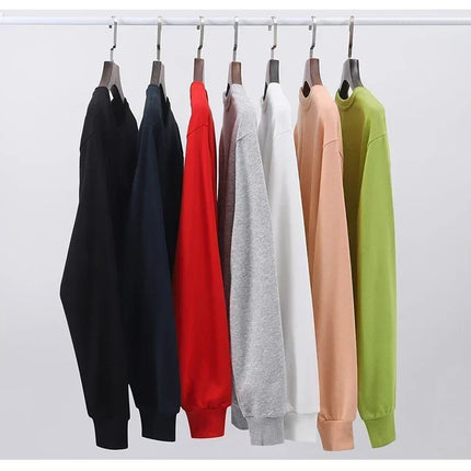 Men's Cartoon Printed Pure Cotton Sweatshirts Oversized Classic Graphic Pullovers for Men Women Tops