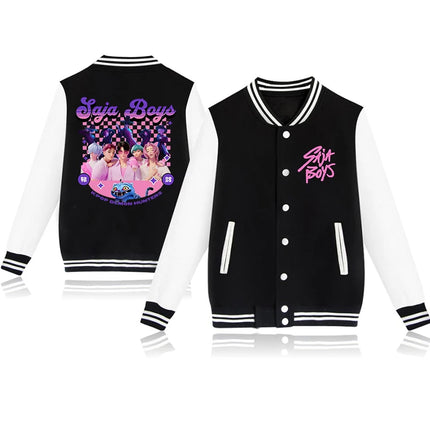 New Anime Kpop Demon Hunters Saja Boys Baseball Jacket Sweatshirt Winter Popular Soft Hip Hop Jersey for Women Men