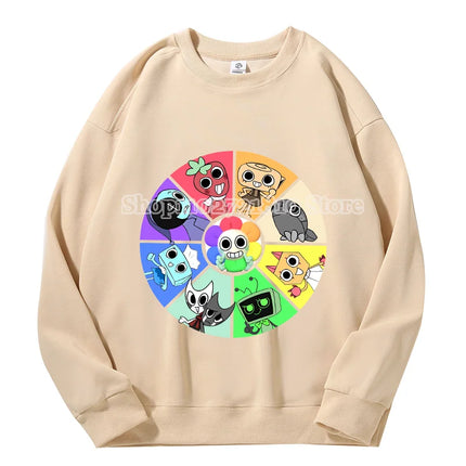 Dandys World Sweatshirt Spring Autumn Men Women Anime Cartoon Fashion Tops Round Neck Dropped Shoulders Pullover Long Sleeves