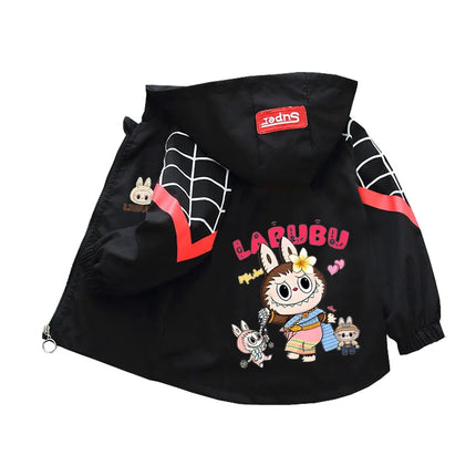 Kids labubu Clothes Autumn Baby Boys Girls Jacket Fashion Cartoon Stitch Print Outerwear for Kids Clothes Children Summer Coat