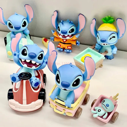 8cm Lilo Stitch Anime Figures Stitch Figure Trip Collection Blind Box Anime Surprise Box Mystery Stich Riding Doll Ornament G'I'