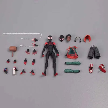 Miles Morales Spider Man Action figures 15cm Multi-Accessories Super Hero Spiderman Movable Statues Model Collectible Ornaments