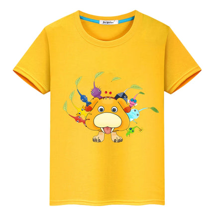 boy girl Print T-shirt Pikmin cartoons 100%Cotton Short pride tshirt Summer Cute Tops Tshirt anime Tees y2k clothes kid Day gift