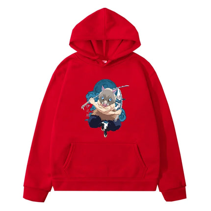 Cartoon Anime Inosuke Hashibira - Kimetsu No Yaiba Hoodie Sweatshirts Casual Children's Clothing for Boys Cut Kids Clothes Girls