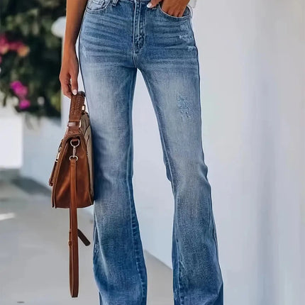 New hot women's horn jeans high waist slimming Denim pants