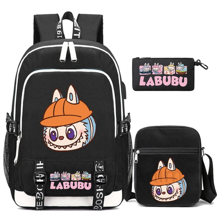 3Pcs/set Cute Backpack Shoulder Bag Pencil Case Boy Girl Teen Student Backpack Schoolbag Women Large Capacity Travel Bag Mochila