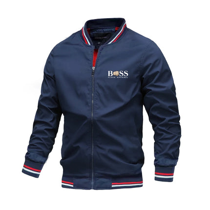 Men's Autumn Jacket Men Spring Striped Coat Over Size Male Windbreaker White Casual Coats Man Bomber Jackets Summer.