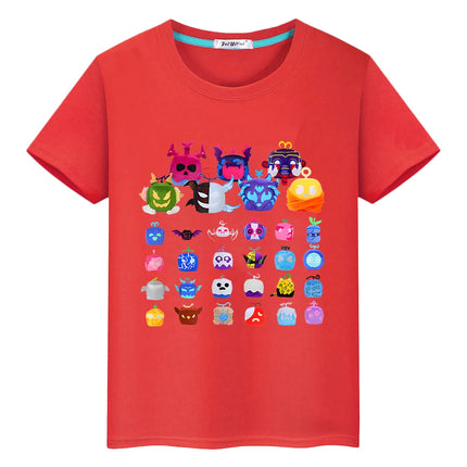 Blox Fruits New Game t shirt for kids boy 10years 100%Cotton Short Tops y2k one piece anime Tees pride tshirt kids clothes girls