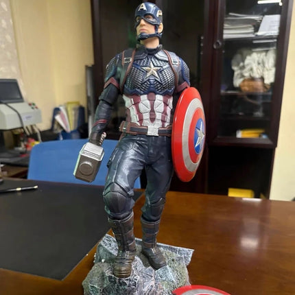 54cm Anime Captain America Figure marvel Avengers Ornaments Exquisite And Lifelike Collection Model Desktop Decor Boys Gifts