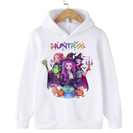Halloween KPop Demon Hunters Hoodies Children Clothes Kid Girl Boy Cartoon Sweatshirt Hoody Baby Casual Top Streetwear