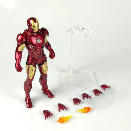 ZD Toys Iron Man MK4 Model 7inches Action Figures Tony Stark Iron Man 1/10 Avengers Genuinely Collect Model Ornaments Boy Gifts
