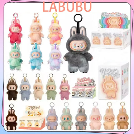 Anime Figure For Labubu Blind Box Have A Seat Series Pendant Kawaii Doll Model Toy Purple Monster Keychain Kids Birthday Gifts