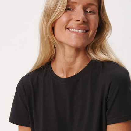 Sort kortærmet bambus T-shirt