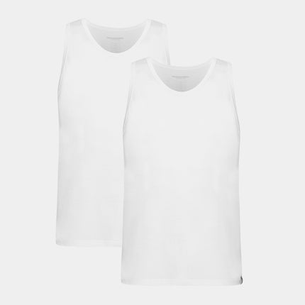 2 stk hvide bambus tank tops