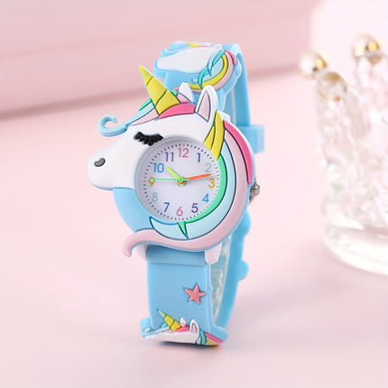 Cute Children's Unicorn Silicone Cartoon Watch Gift For Kids