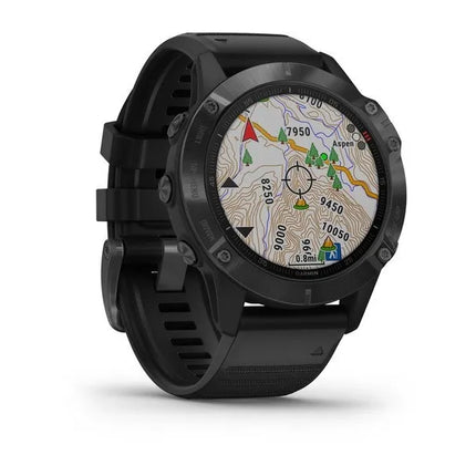 Garmin fenix 6 Pro - 47 mm - black - sports watch with band - silicone - black - wrist size: 125-208 mm - display 1.3" - 32 GB - Bluetooth, Wi-Fi, ANT+ - 60 g