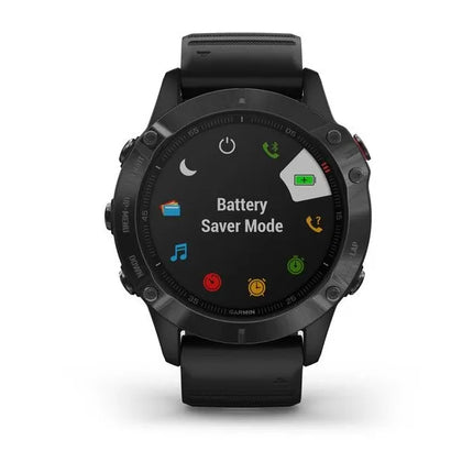 Garmin fenix 6 Pro - 47 mm - black - sports watch with band - silicone - black - wrist size: 125-208 mm - display 1.3" - 32 GB - Bluetooth, Wi-Fi, ANT+ - 60 g