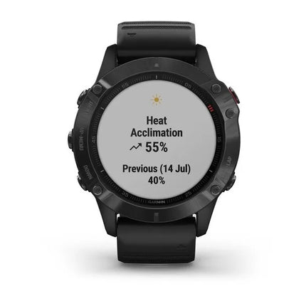 Garmin fenix 6 Pro - 47 mm - black - sports watch with band - silicone - black - wrist size: 125-208 mm - display 1.3" - 32 GB - Bluetooth, Wi-Fi, ANT+ - 60 g